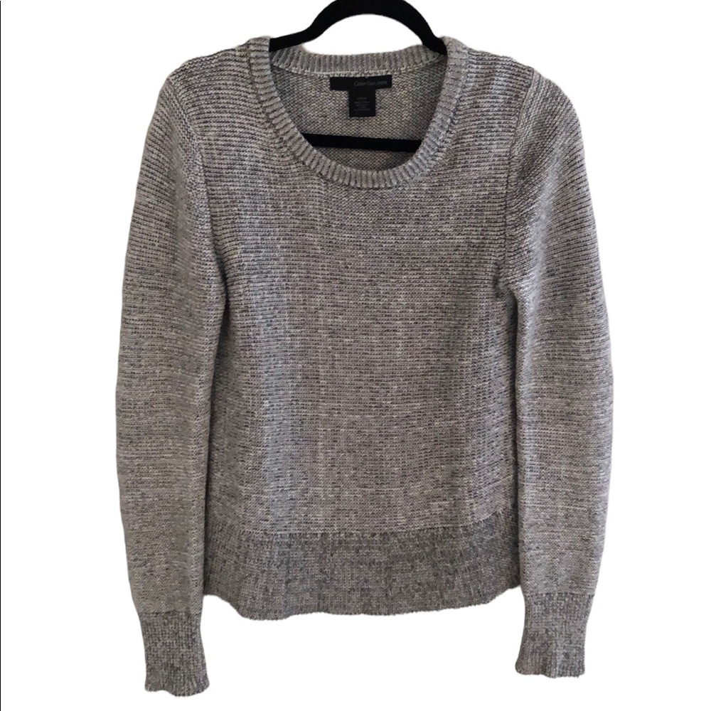 Calvin Klein sweater size S Gray White knit